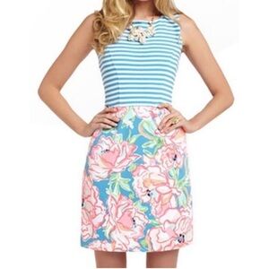 Lilly Pulitzer Floral and Striped Dress Size M